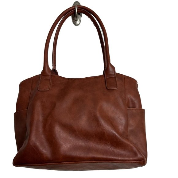 Rosetti Womens Purse Handbag Brown Faux Leather Double Handle Lots of Pockets - Picture 2 of 15